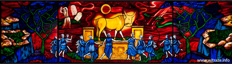Golden-Calf-stained-glass-panel