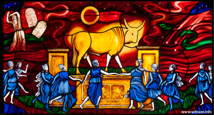 Golden Calf stained glass 1