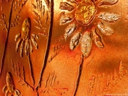The samples of the coloured glass reliefs