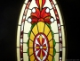 Oval-shaped stained glass in the residence door