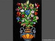Floral stained glass in the door