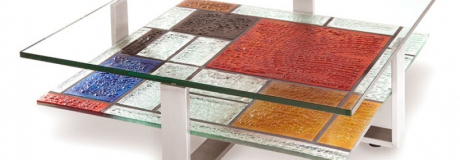 Coffe tables with art glass Coffe tables with art glass