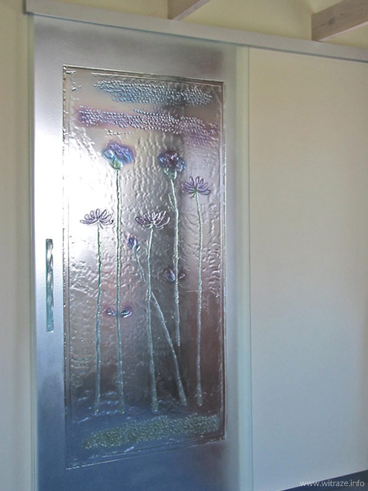 drzwi z kwiatem pastelowe kolory hartowane witraze warszawa1