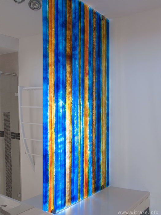 panel szklany dekoracyjny scianka niebiesko zlota new