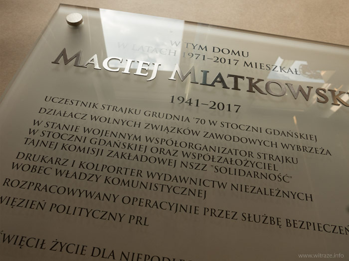 tablice pamiatkowe instytut pamieci narodowej ipn maciej miatkowski