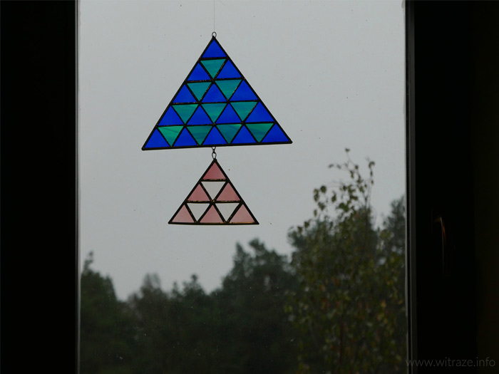 male witrazyki geometryczne do powieszenia w oknie warszawa1