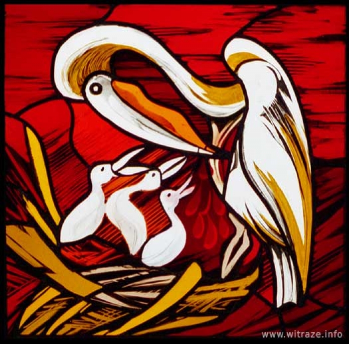 Okno 7 - obraz 2 - Pelikan - obraz Chrystusa