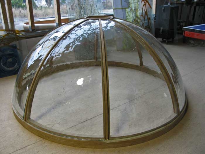 Spherical curved glass for the dome