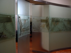 Glass partition with doors in private residence