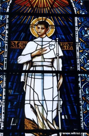 St. Stanislaw Kostka, St. Wojciech, St. Maksymilian Kolbe - stained glass in Pila Church