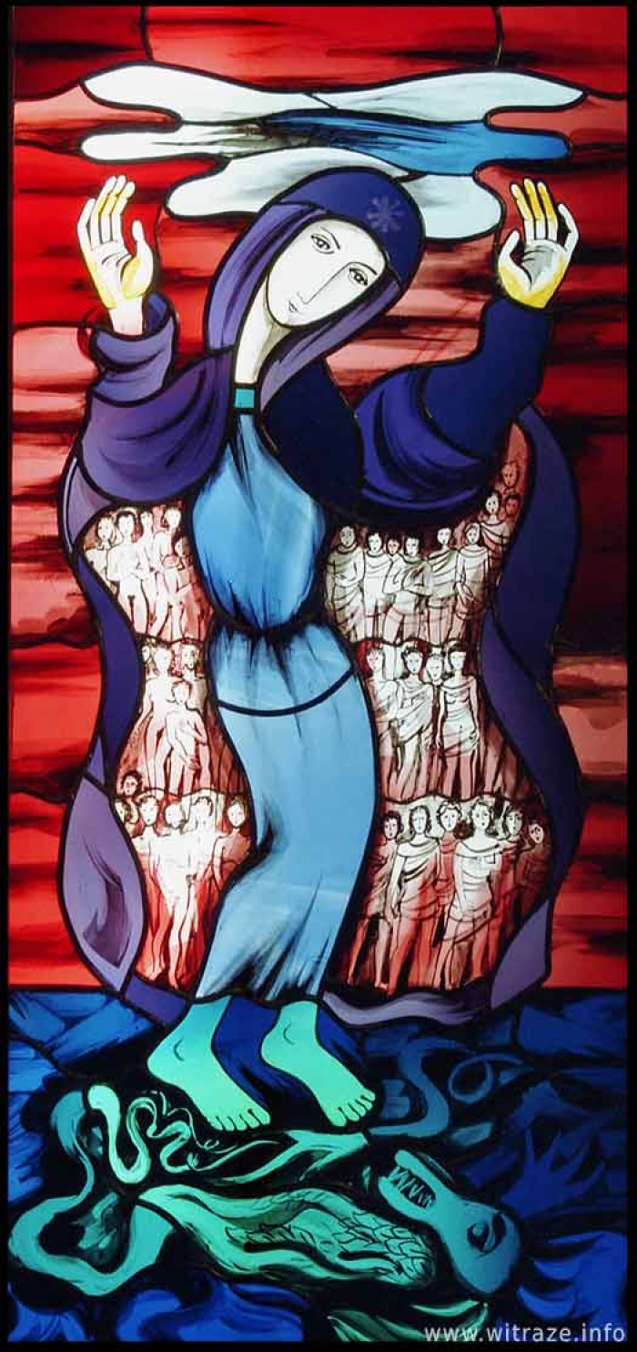 Okno 11 - obraz 6 - Maryja w Płaszczu Opiekuńczym