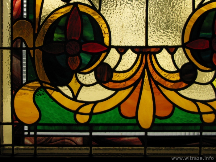 Stained glass window at the staircase of the residence