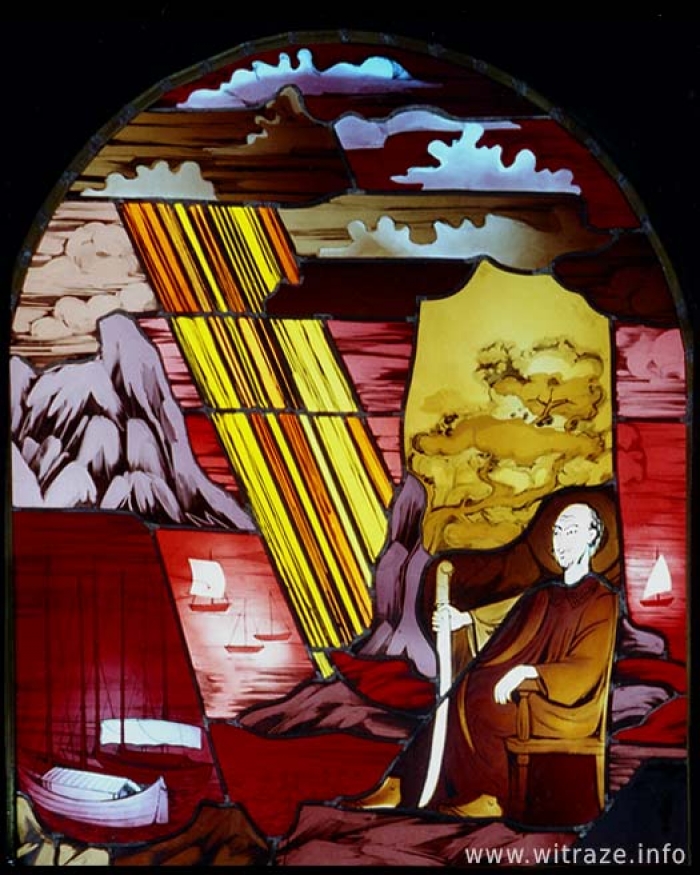 Okno na chórze prawe - obraz 1 - Przyjęcie chrztu od Św. Franciszka Ksawerego