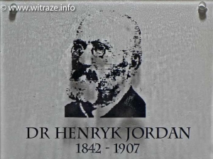 Commemorative glass plaque in memory of dr Henryk Jordan
