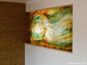 Fused glass abstract wall panel