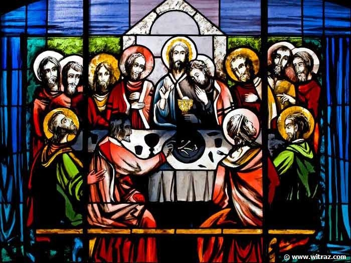 Last Supper - Stained glass window in Enzesfeld