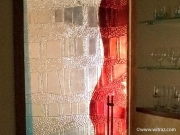 Red and white art glass door
