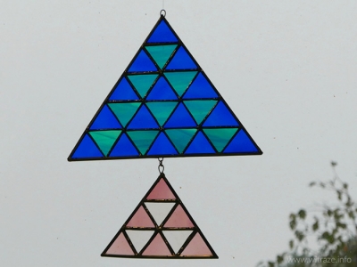 Geometric stained glass suncatchers