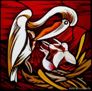 Okno 7 - obraz 1 - Pelikan obraz Chrystusa