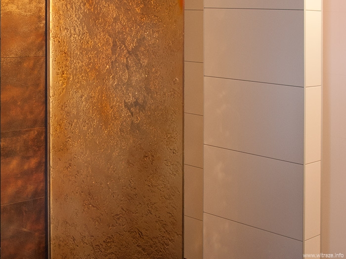 Art Glass Wall in Shower Cabin