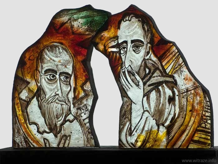 Święty Piotr i Paweł - statuetka szklana