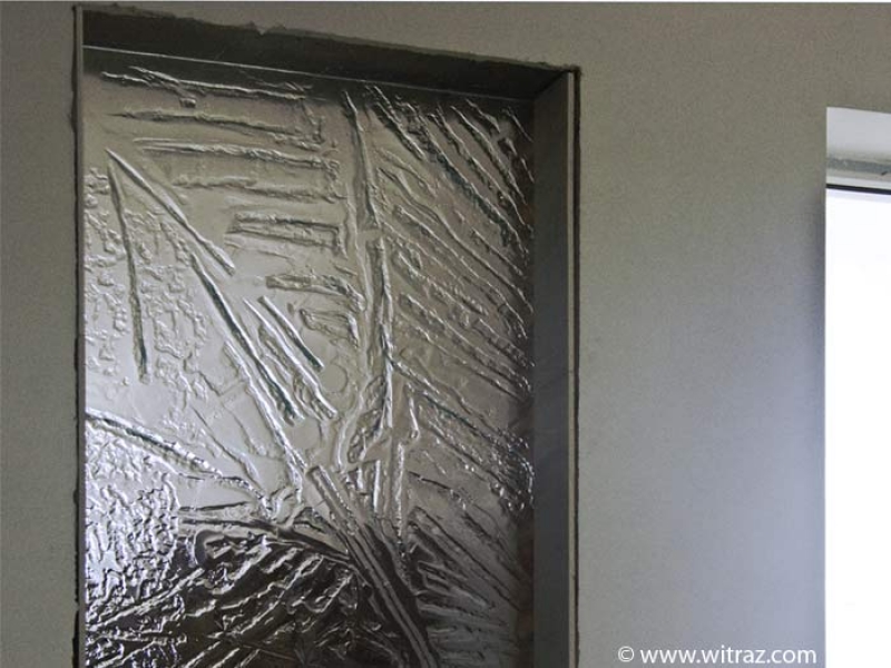Art glass massive, textured partition wall