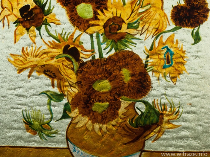 Van Gogh&#039;s &quot;Sunflowers&quot; on glass