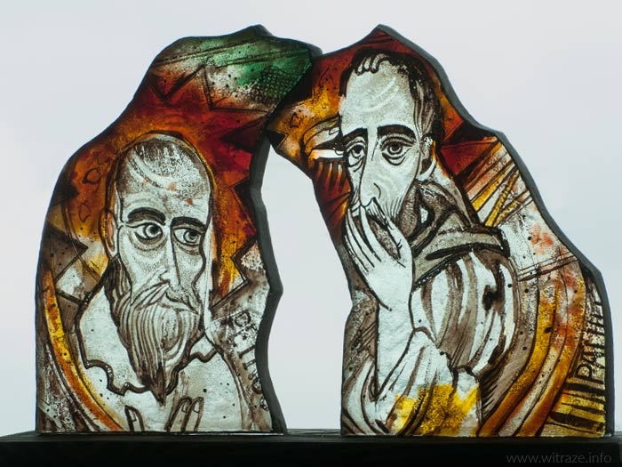 &quot;St.Peter and St.Paul&quot; Glass Statuette