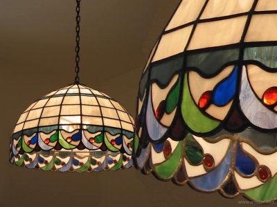 Stained glass lampshades