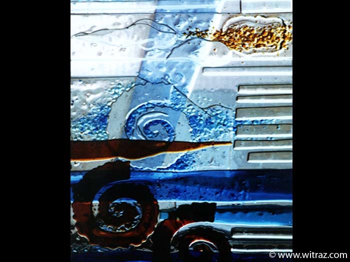 Marine motif art glass window