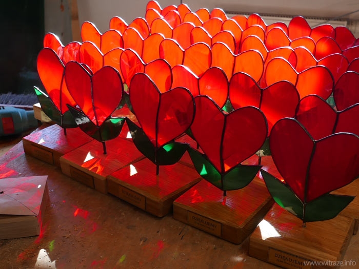 Stained glass hearts - corporate gift