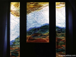 Art Glass &quot;Landscape&quot; Window&#039;s Set