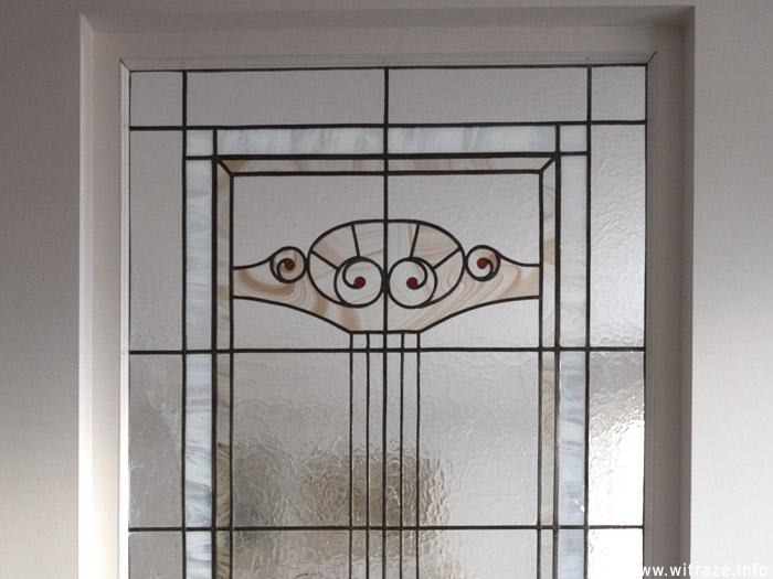 Stained glass panels in art nouveau style