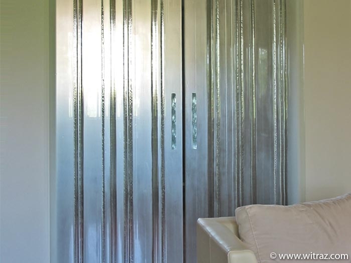 Striped Glass Double Door