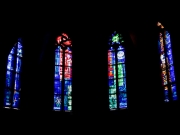 Stained glass windows in Enzesfeld church, Austria