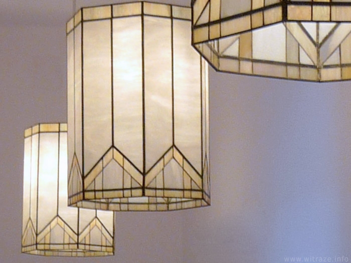 Art deco stained glass lampshades
