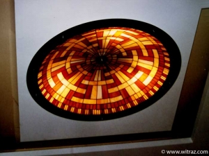 Large stained glass plafonds - lighting of the residence hall