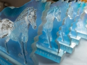 "Cristal Horse" glass statuette