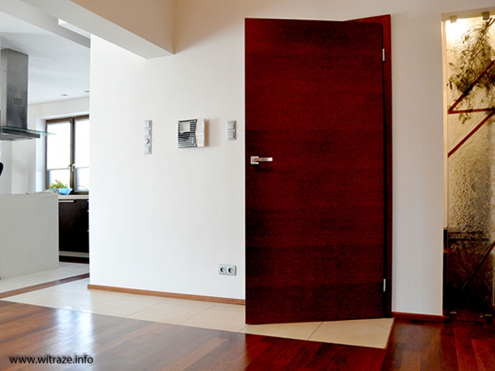 Art Glass Wall Separating Bathroom from Hall