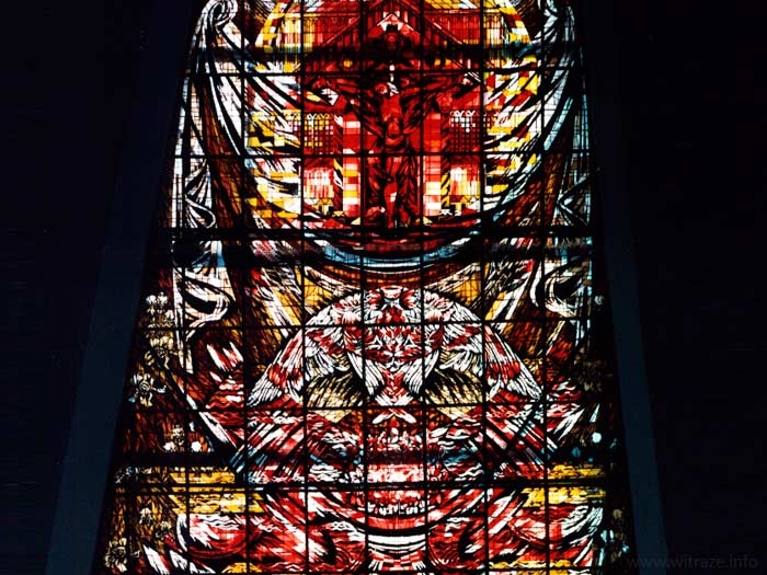 Stained glass windows in the St. Andrew Bobola Sanctuary in Warsaw