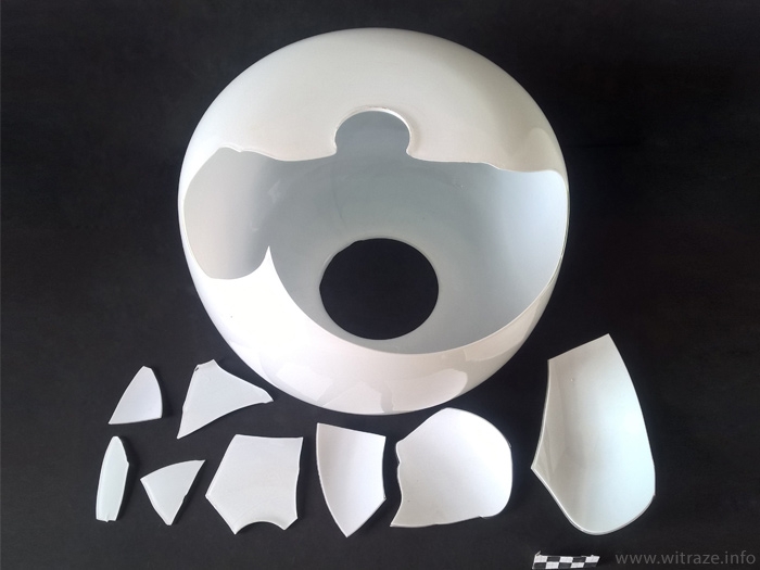 Apolinary Gałecki - broken milk glass lampshade