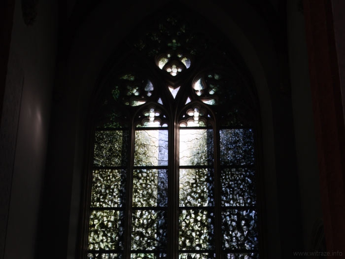 Screen printed stained glass in St.Elisabeth Church in Wrocław