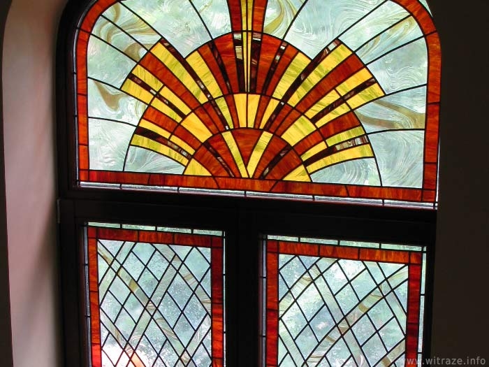 Art deco stained glass window