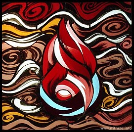 Okno 10 - obraz 2 - Płomień - symbol Ducha Świętego