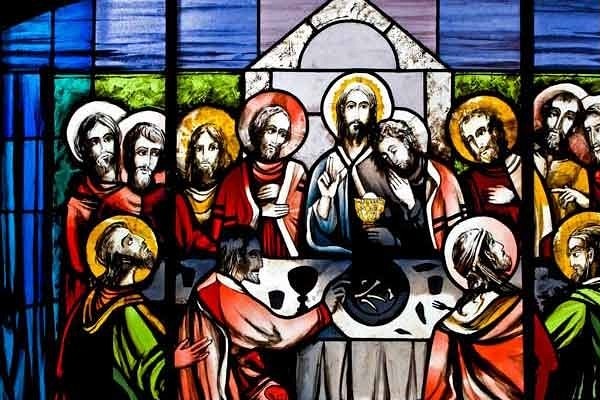 Last Supper - Stained glass window in Enzesfeld